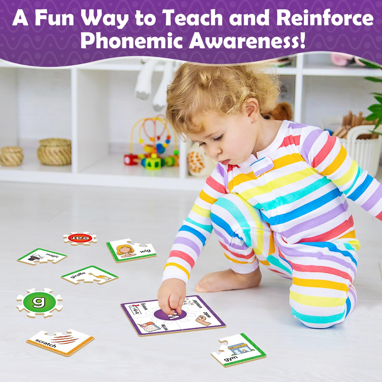 Torlam Phonics Puzzle laminated cards designed for durable daily use