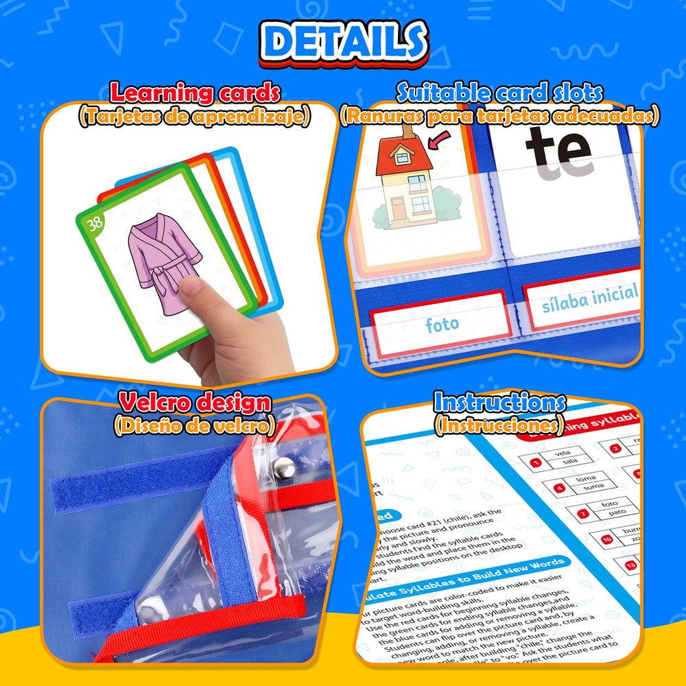 Torlam Oxford-material cover highlights durable, classroom-ready pocket chart.