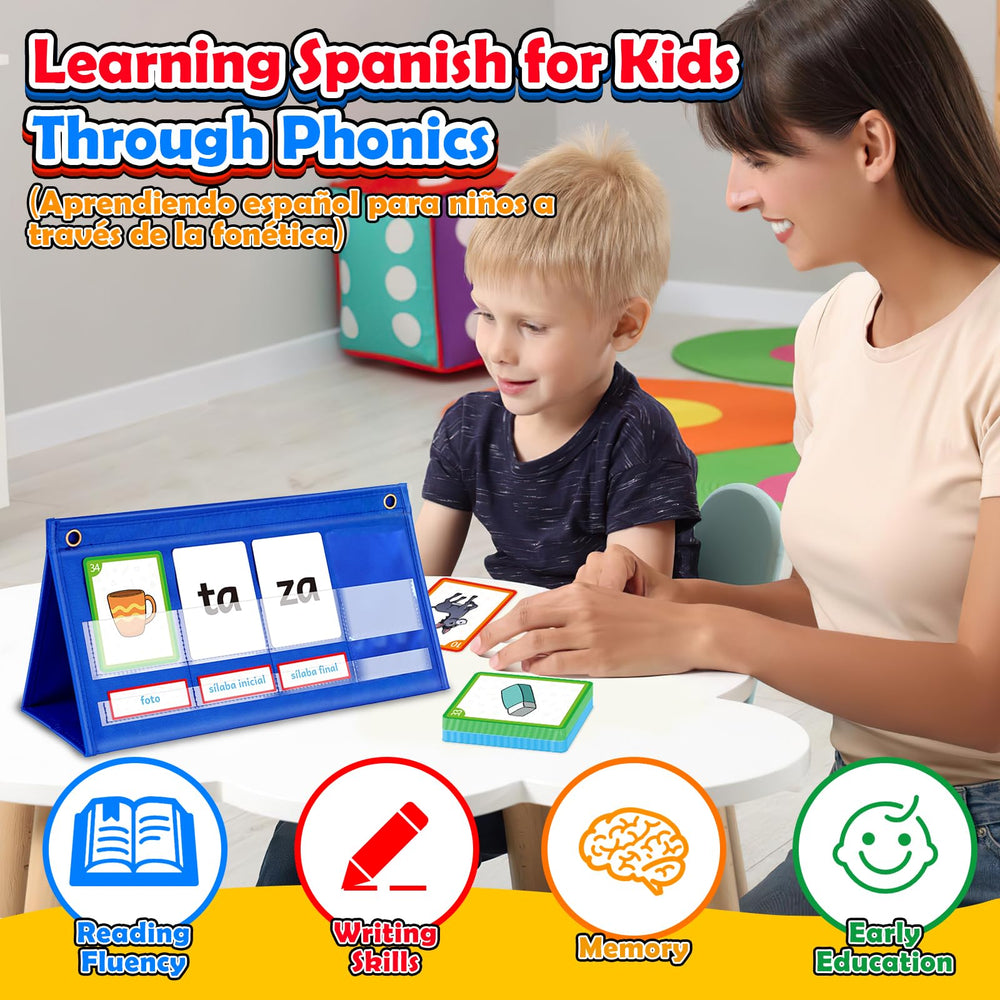 Torlam pocket chart stand used on desk or wall for versatile learning.