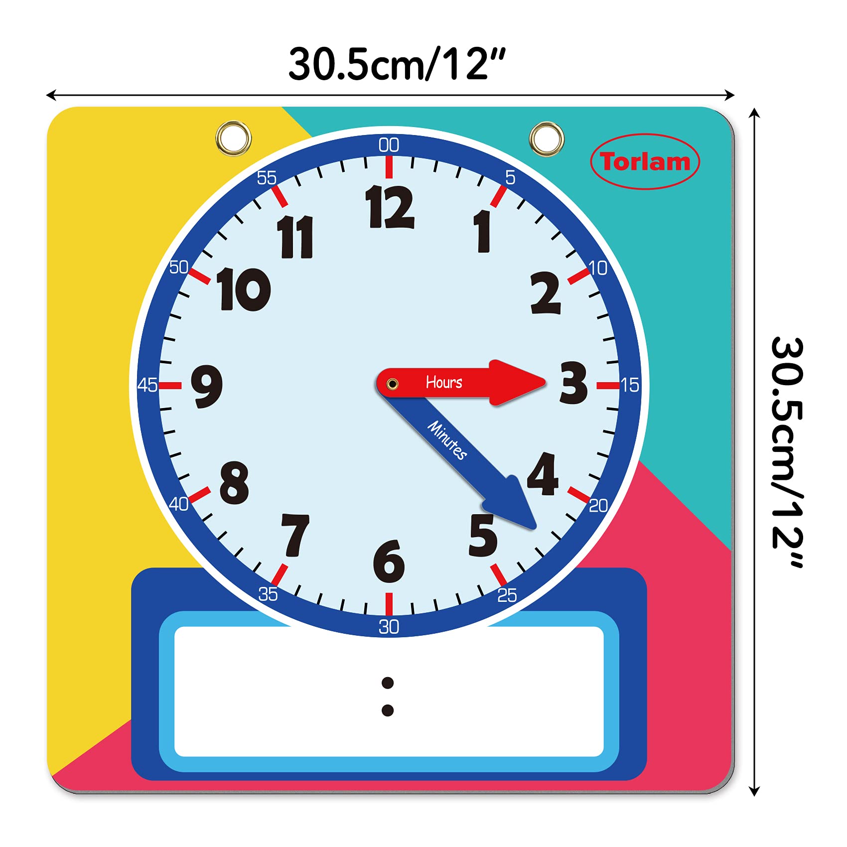 Torlam rainbow demonstration clock ideal for kindergarten through third grade.