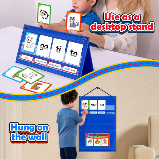 Torlam red beginning-syllable cards to explore word starts.