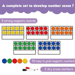 Torlam ten-frame discs and counters for tactile counting and modeling.