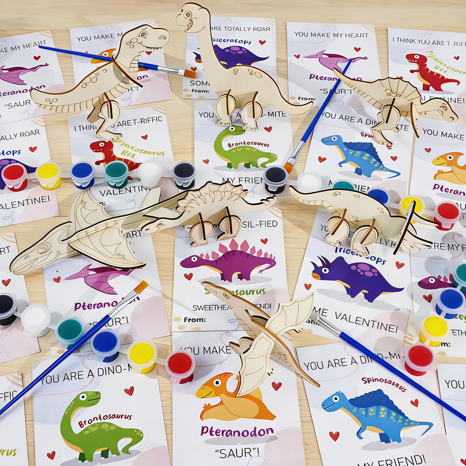 TORONTOKYO dino paint kit box for kid-friendly Valentine crafts and exchanges