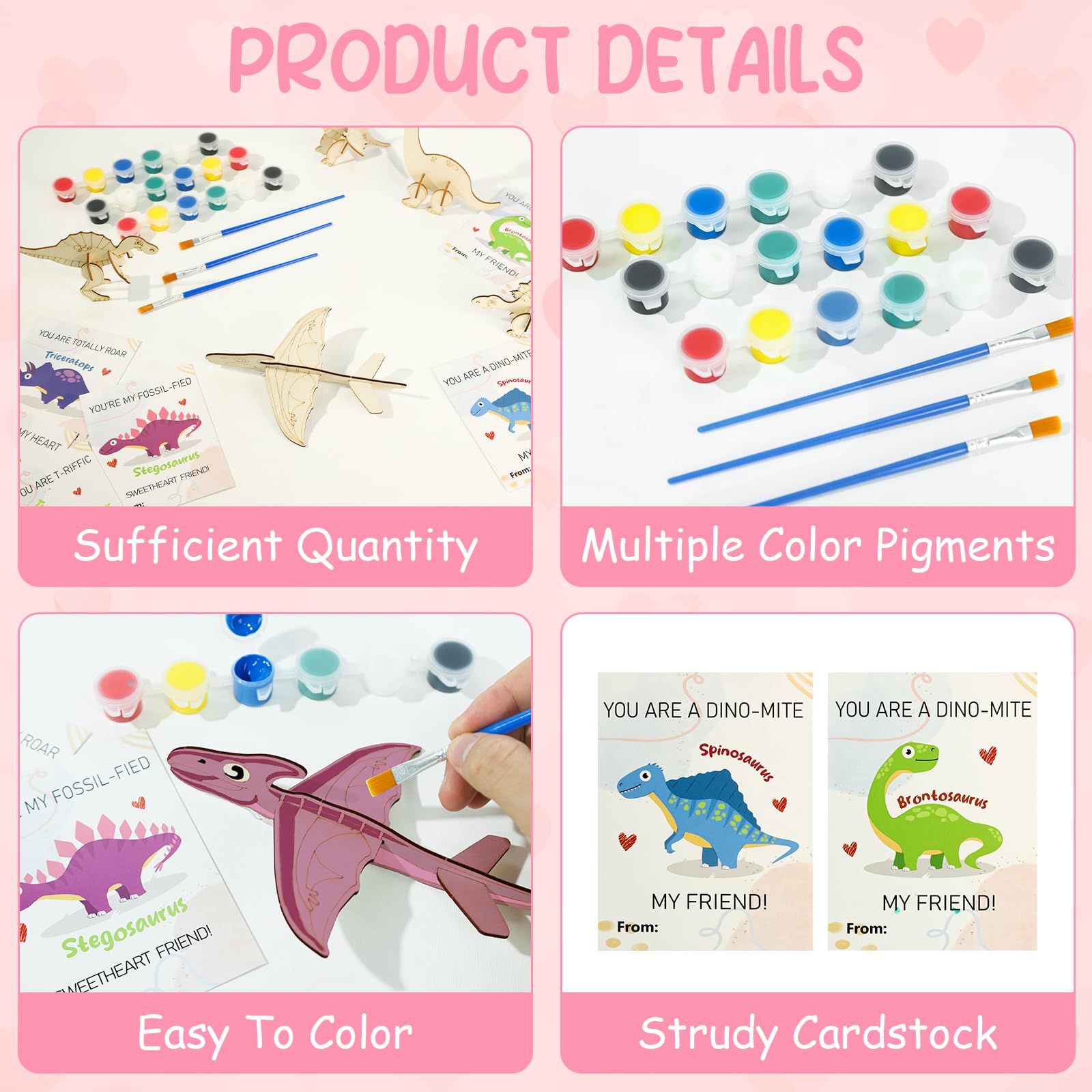 TORONTOKYO dino valentines cards pack for durable, shareable keepsakes