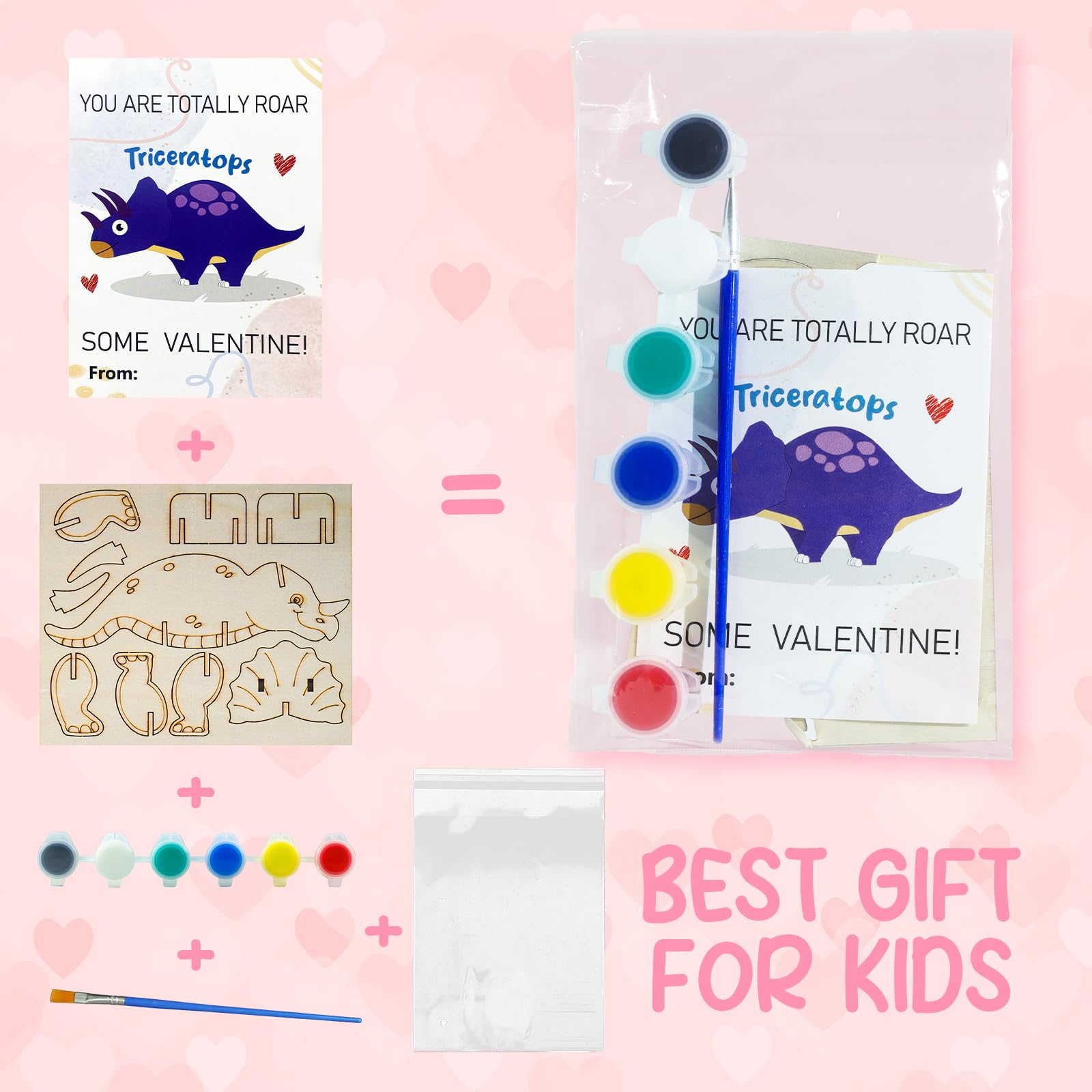 TORONTOKYO dino wooden pieces with burr-free surfaces for safe painting
