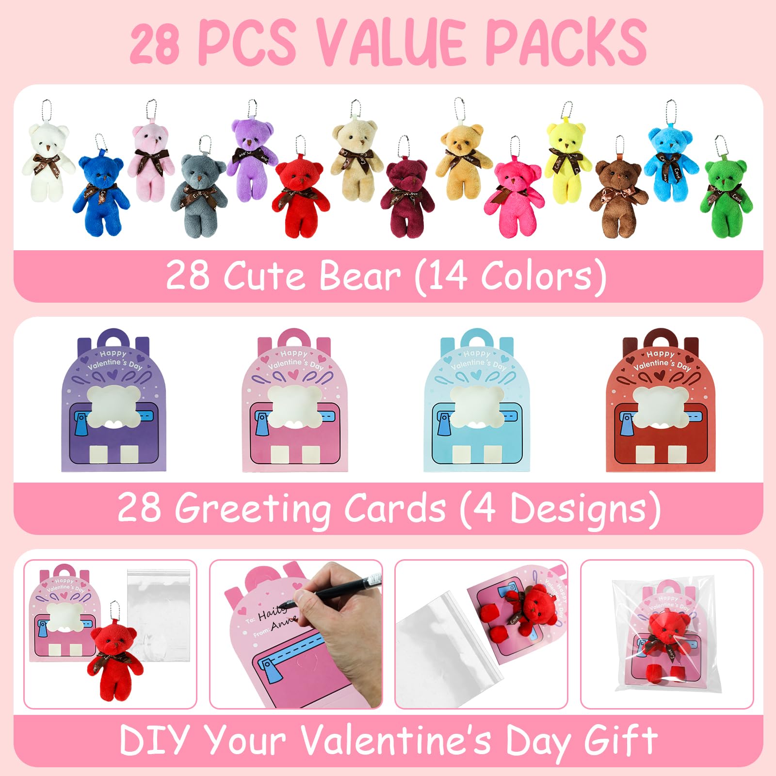 TORONTOKYO soft velvet bear keychains are kid-safe and durable