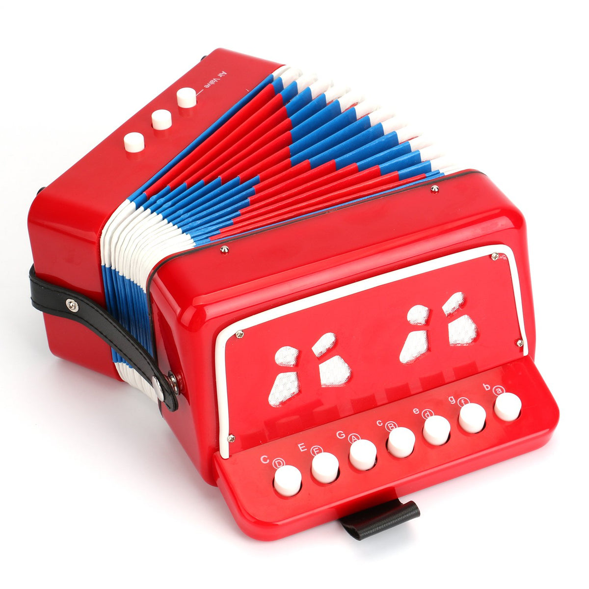 Tosnail small accordion front view highlighting its portable 10-key layout.