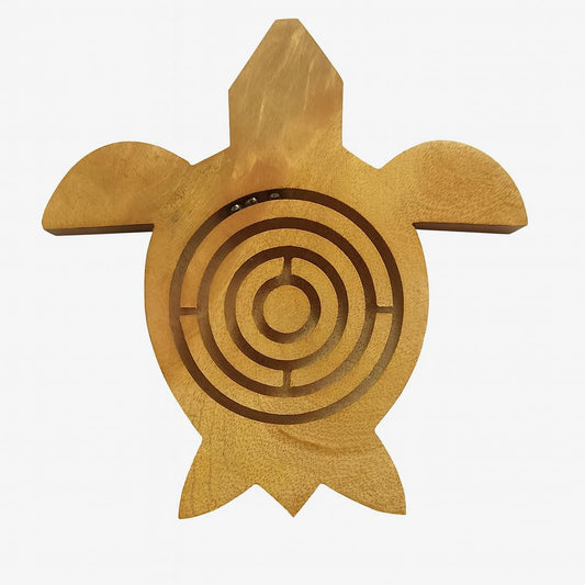 TOSQP27 Gift Tortoise Labyrinth puzzle with natural wood grain, ideal for mindful play