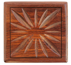 TOSQP27 secret box rosewood texture close up emphasizes tactile appeal and durability.