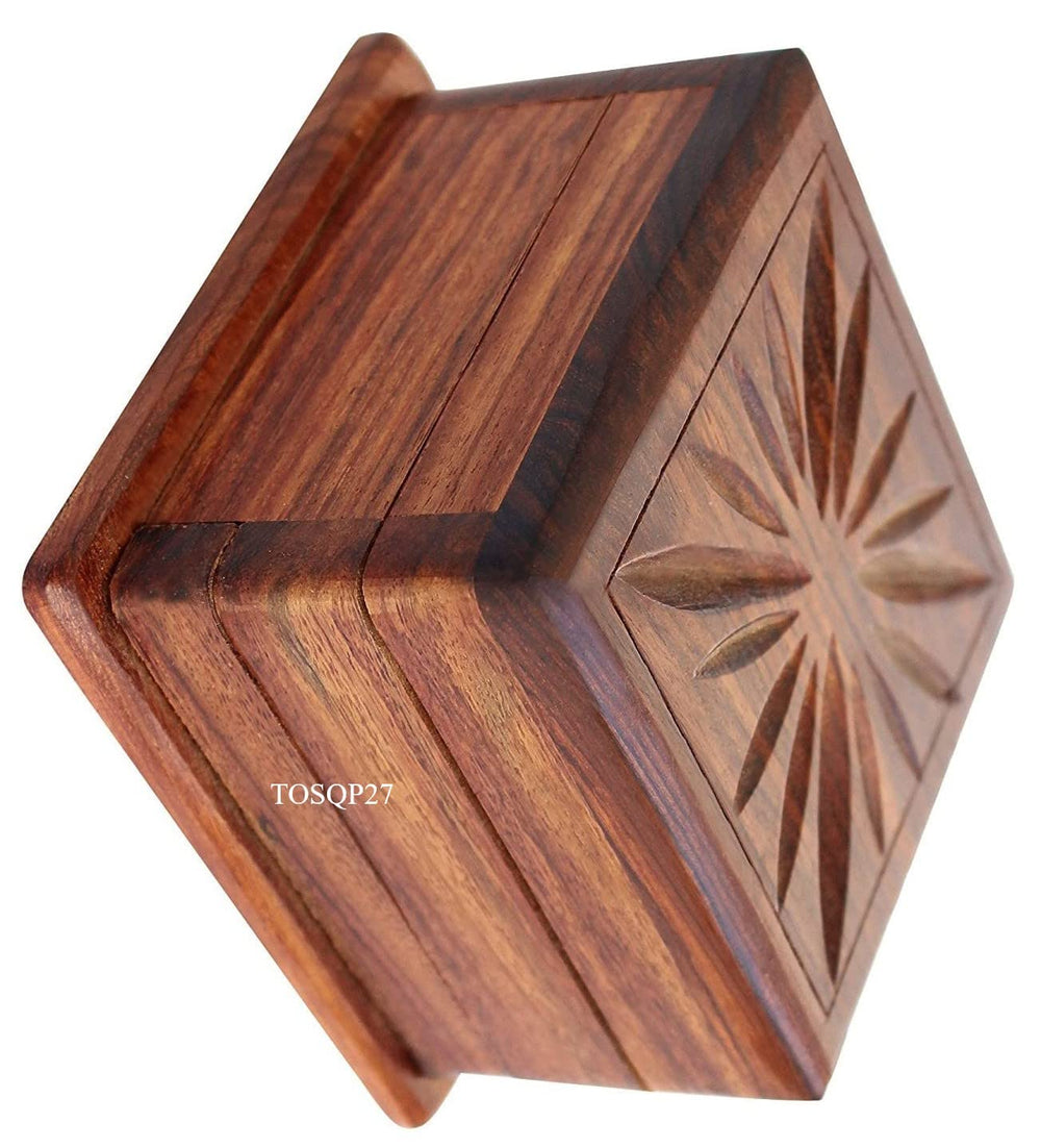 TOSQP27 secret box side view highlights compact size for desk or shelf storage.