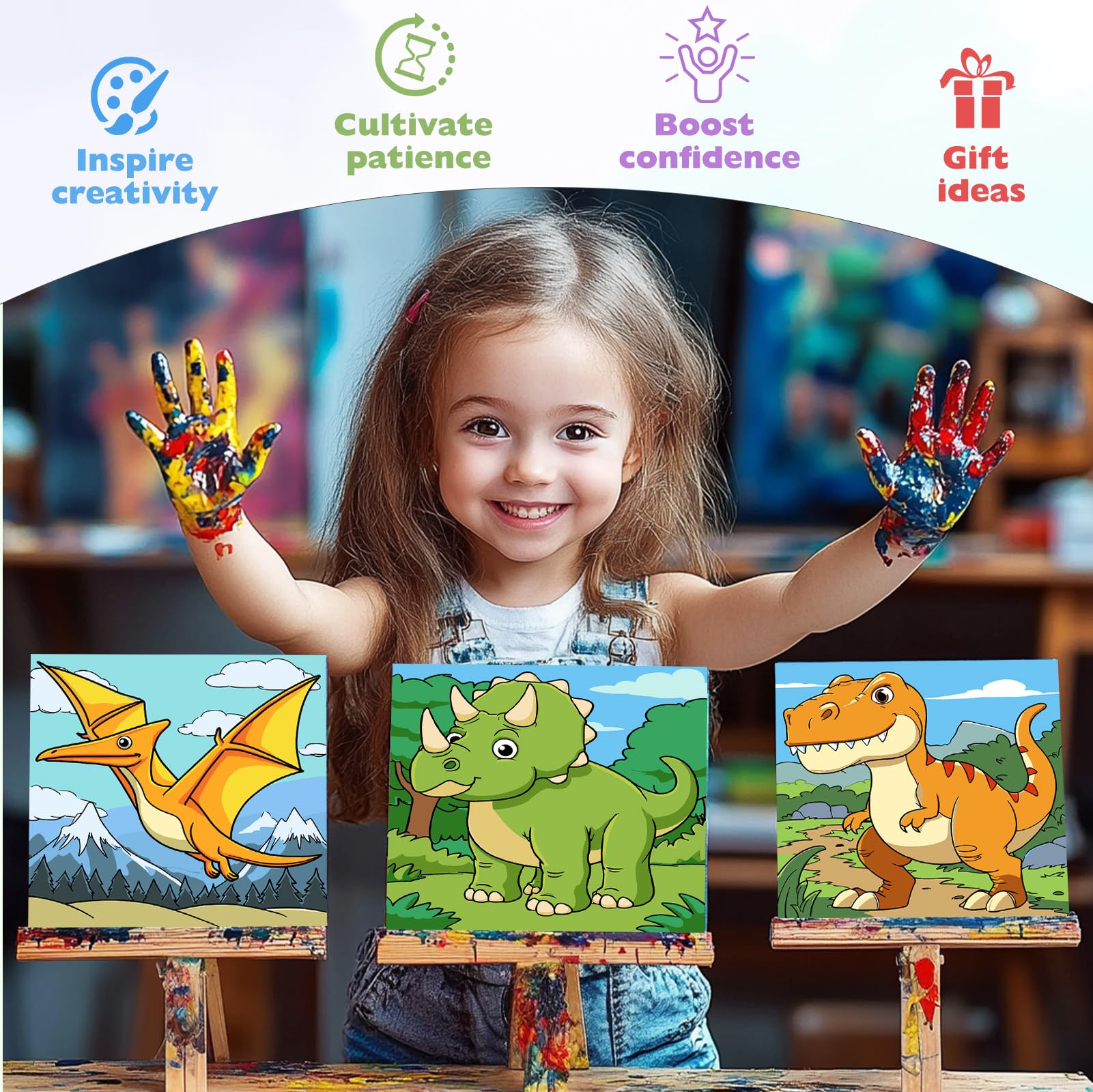 TOSTOG acrylic paint set with 12 colors delivers vibrant, lasting hues.