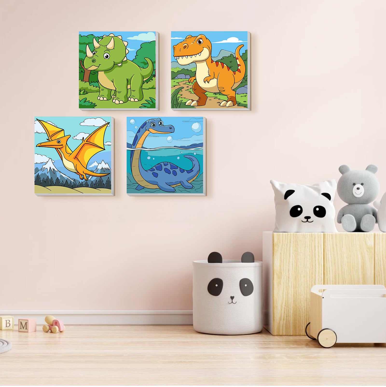 TOSTOG kids paint-by-number dinosaurs for ages 4-12 encourages creativity and focus.