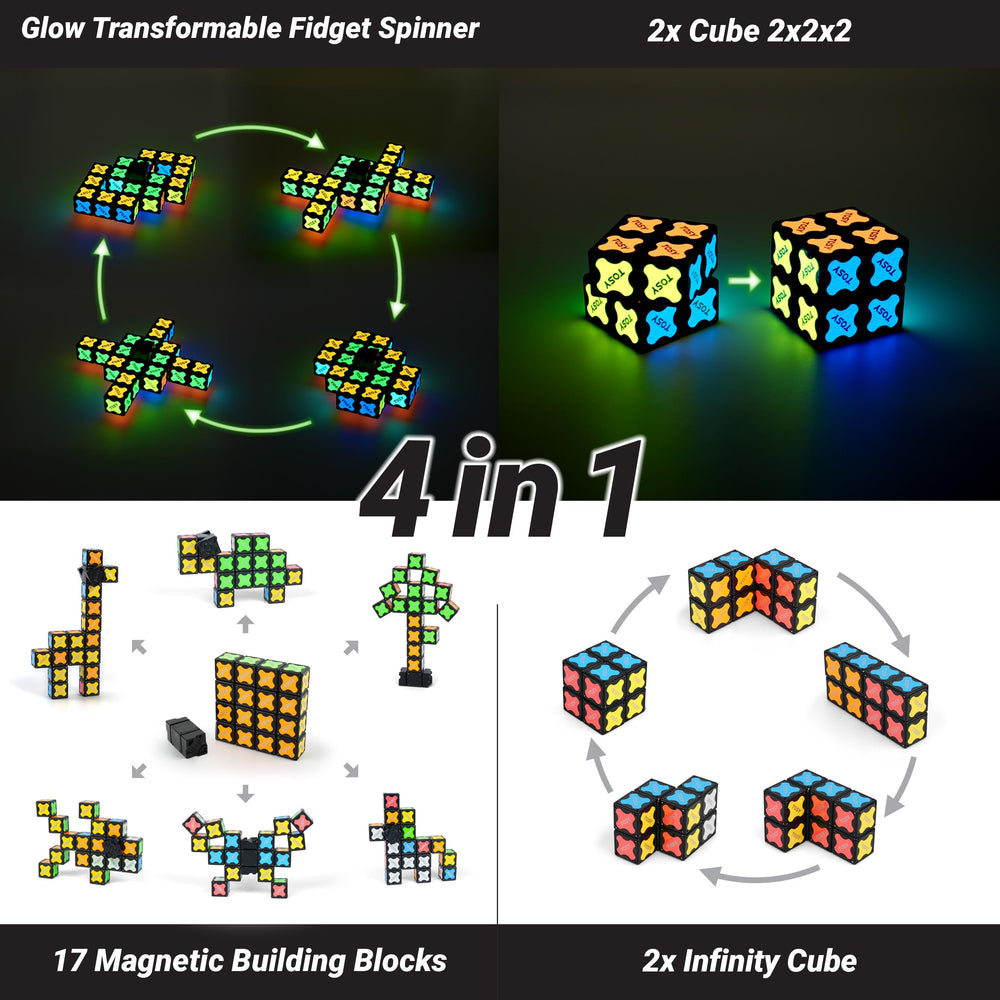 TOSY magnetic blocks let you create hundreds of shapes for creative play.