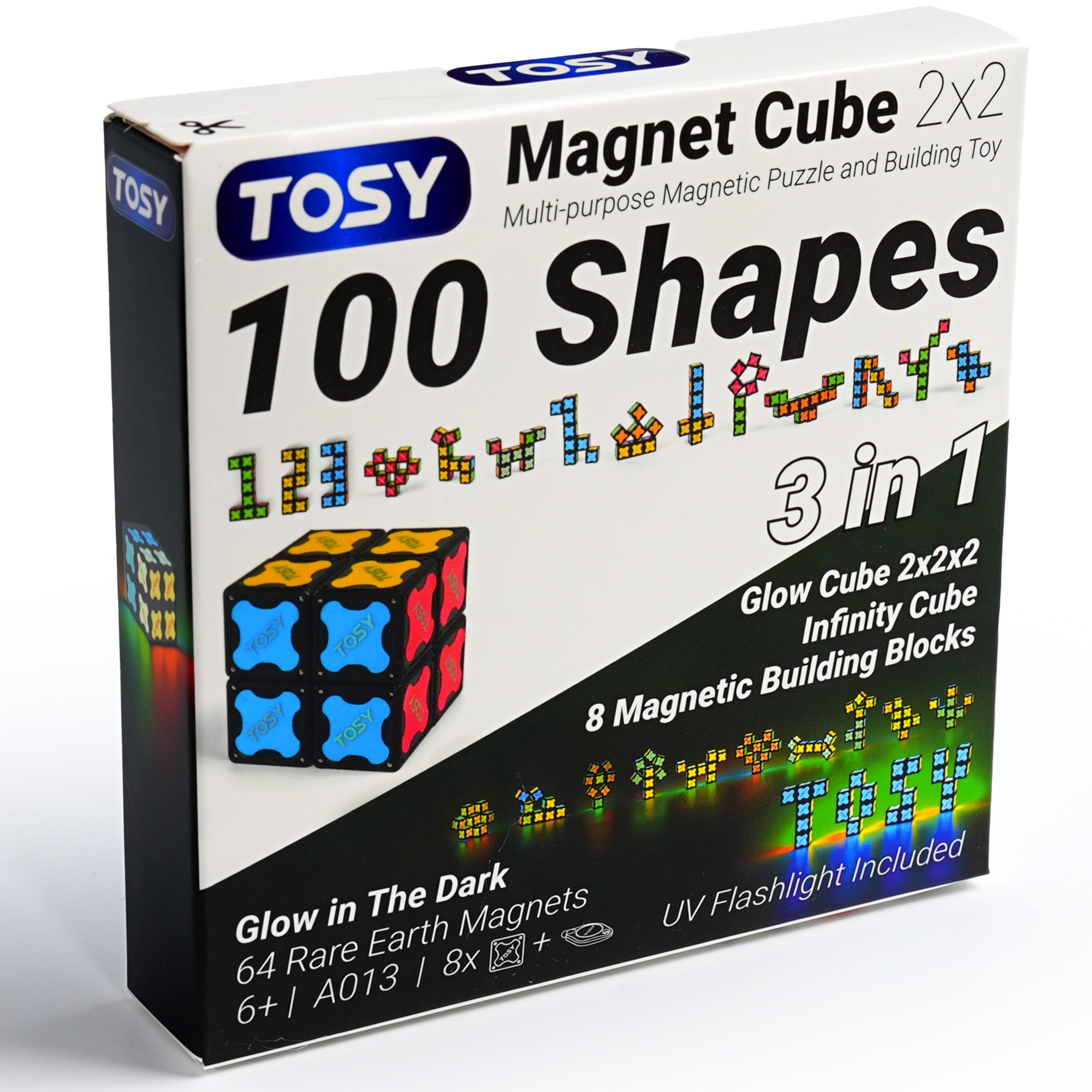 TOSY Magnet Cube 2x2 assembled for smooth magnetic rotation and reconfiguration
