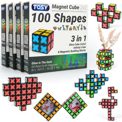 TOSY Magnet Cube 2x2 full product shot with eight magnetic blocks for seamless rotation.