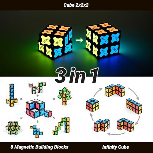 TOSY Magnet Cube 2x2 infinity cube formation shows versatile shapes and calming play.