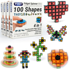 TOSY Magnet Spinner Mini showing eight blocks forming rotating shapes for focus.
