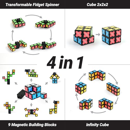 TOSY Magnet Spinner Mini close-up of magnets and blocks for sensory exploration.