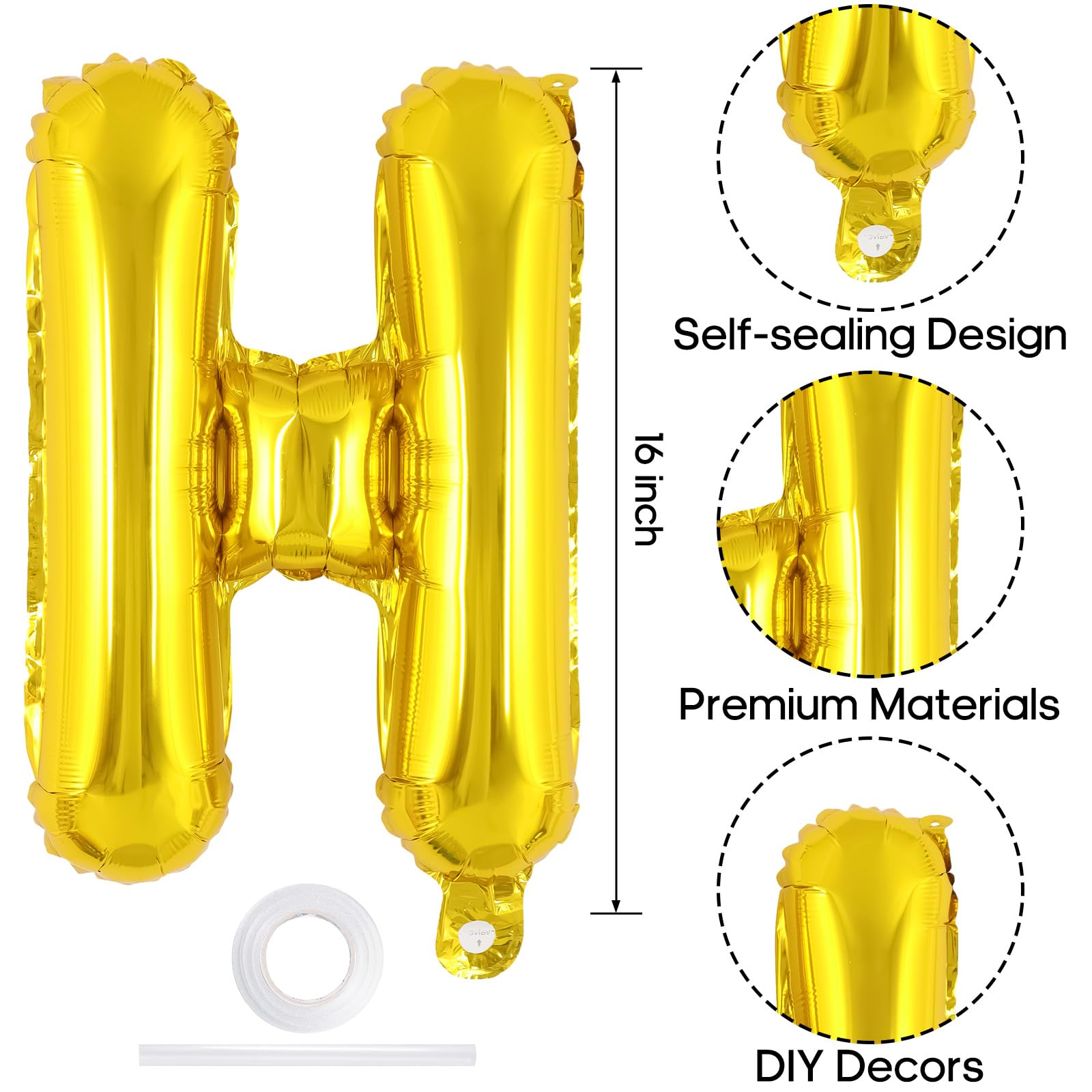 TOTAFAM shiny gold foil balloons shine under party lighting.