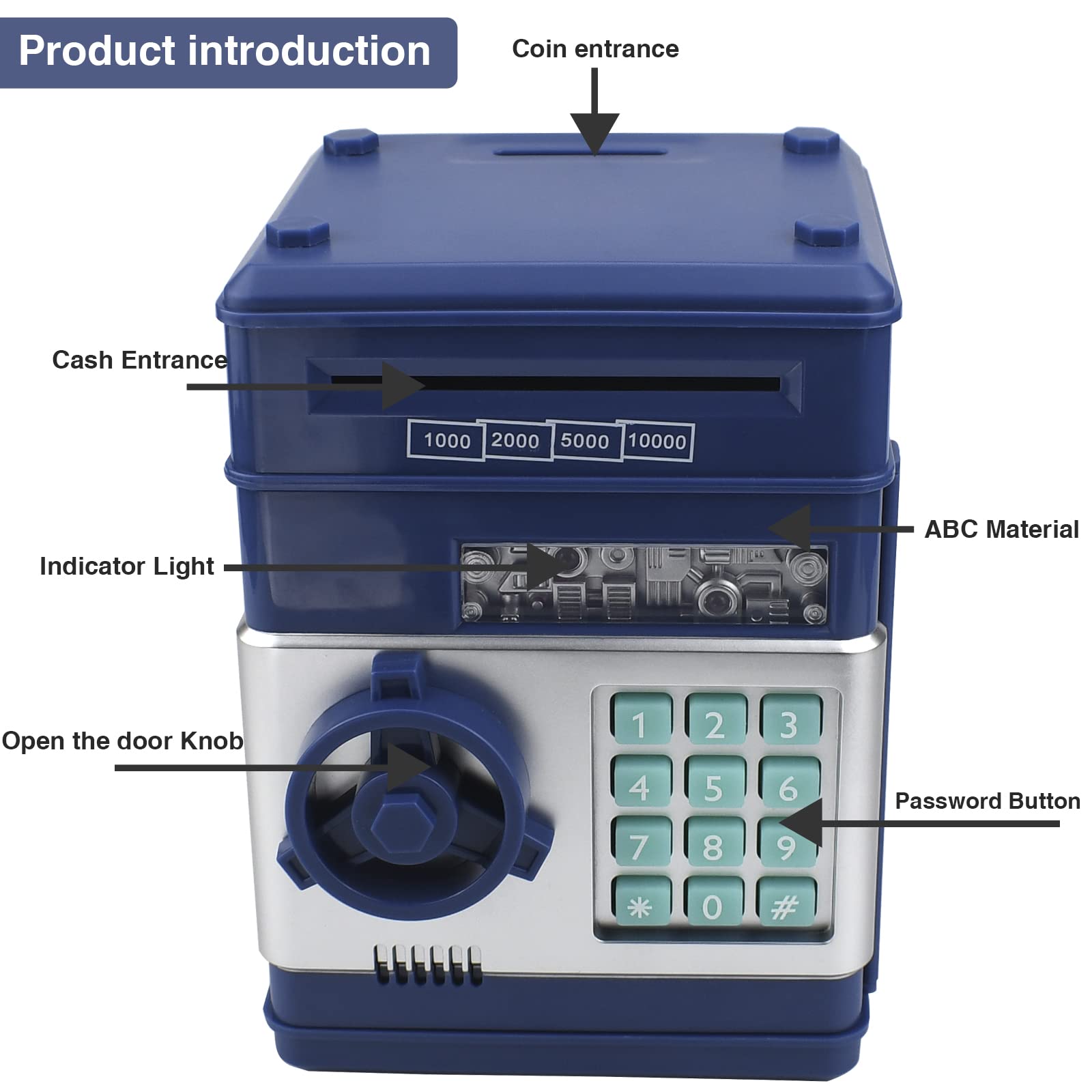 Totola piggy bank accepts cash and coins for versatile saving