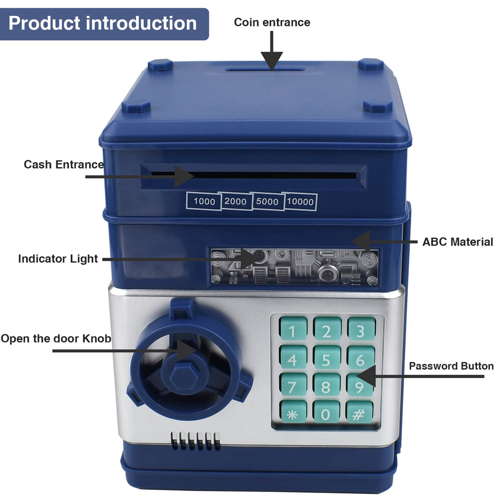Totola piggy bank accepts cash and coins for versatile saving