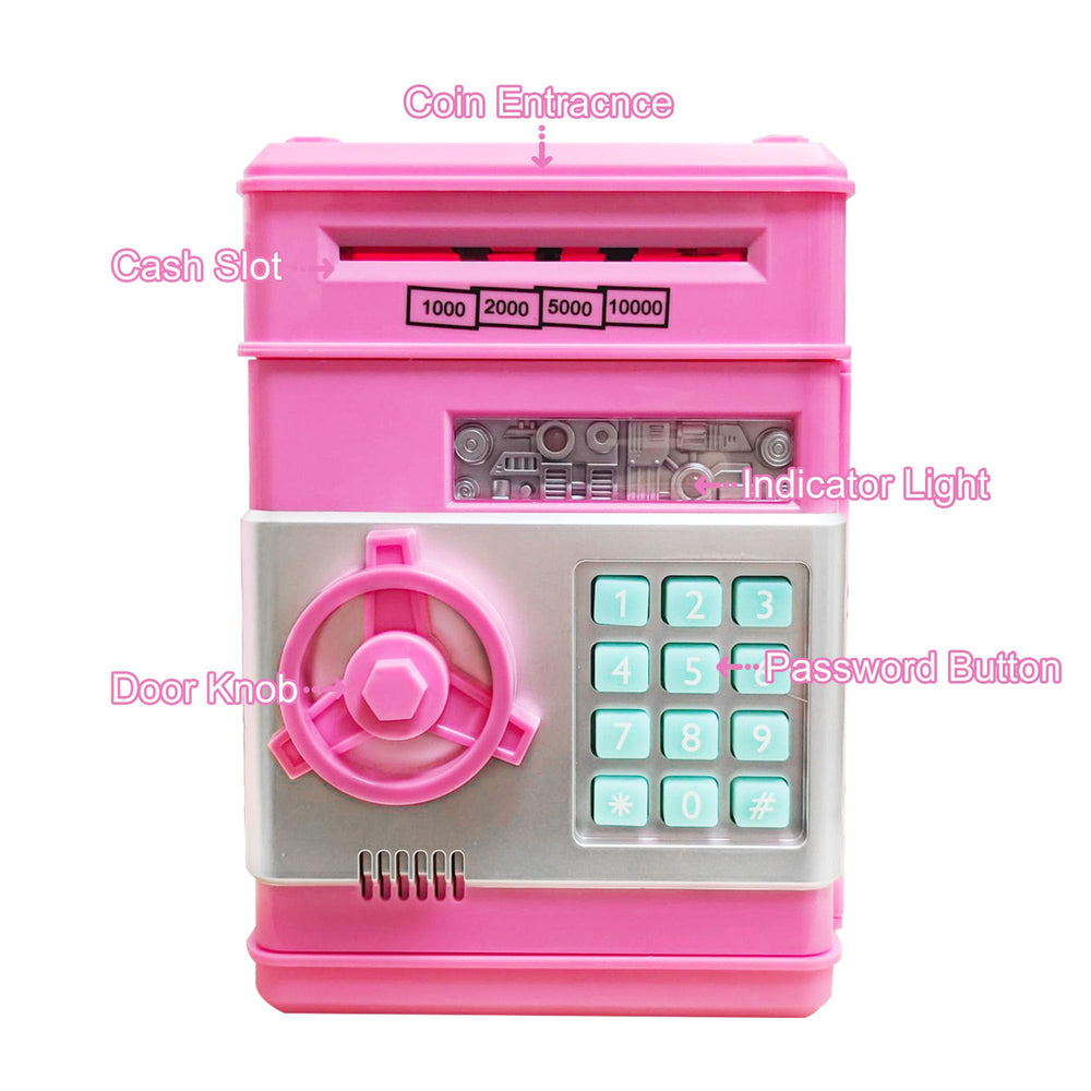 Totola Piggy Bank with password protection teaches secure savings without supervision.