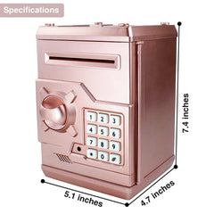 Totola Piggy Bank Rose Gold password lock detail showing secure storage.