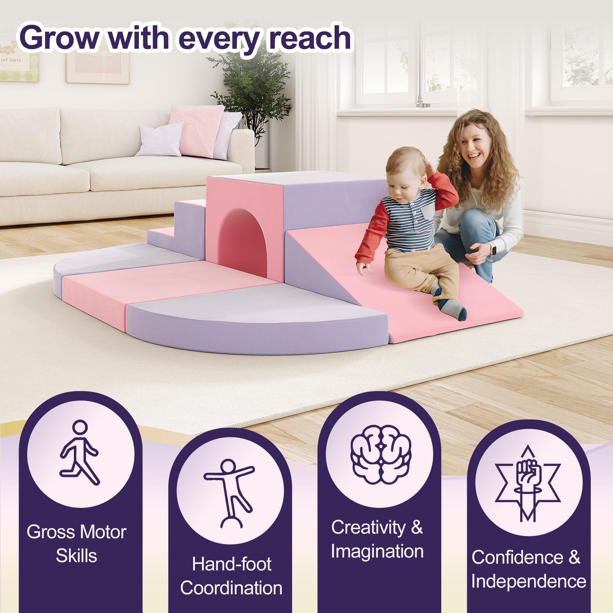 TOTPLAY soft mats set encourages creative building and safe social play.