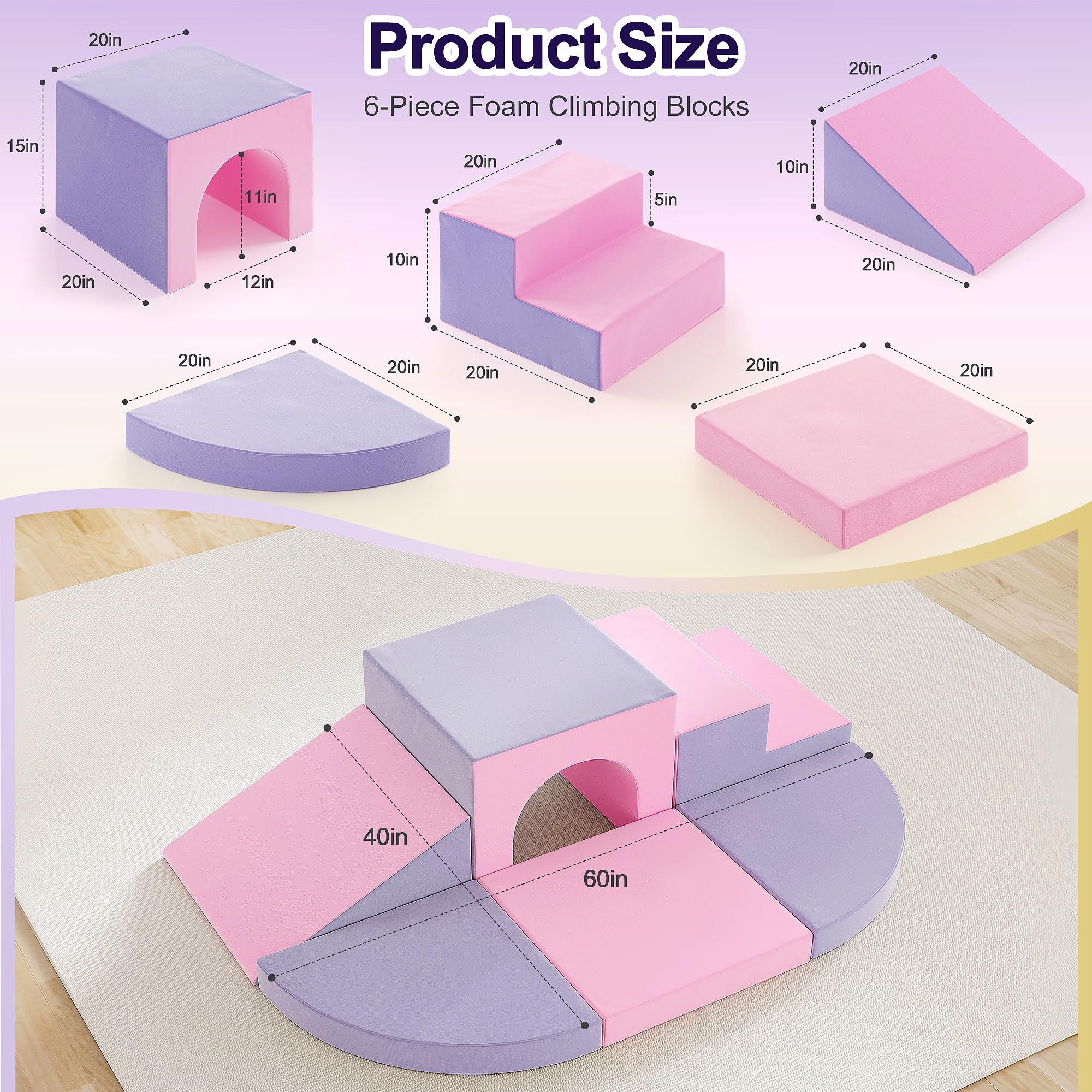 TOTPLAY foam climbing blocks stairs support toddlers climbing with soft landing.