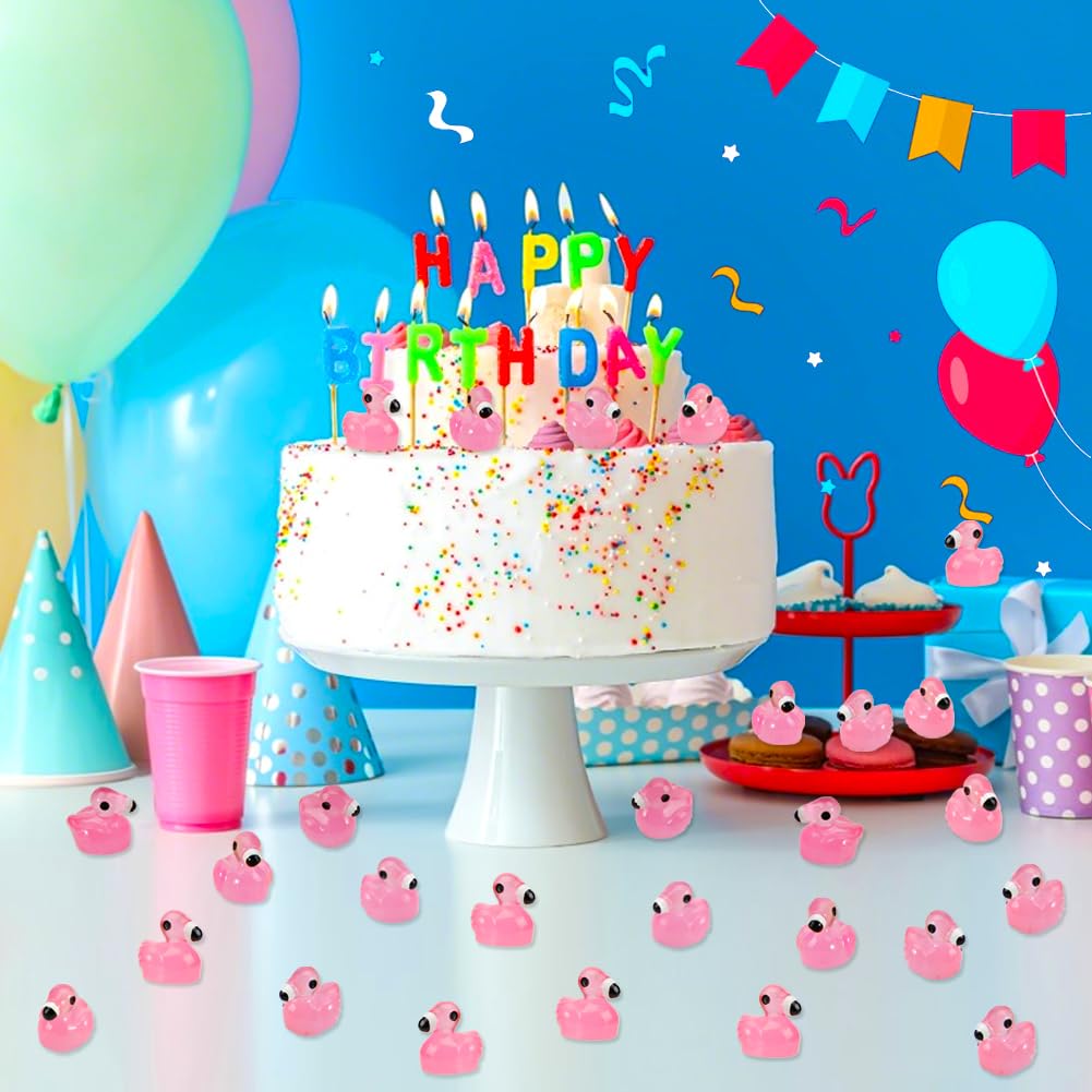 Touch Top pink flamingo ducks ideal as cake toppers and party favors