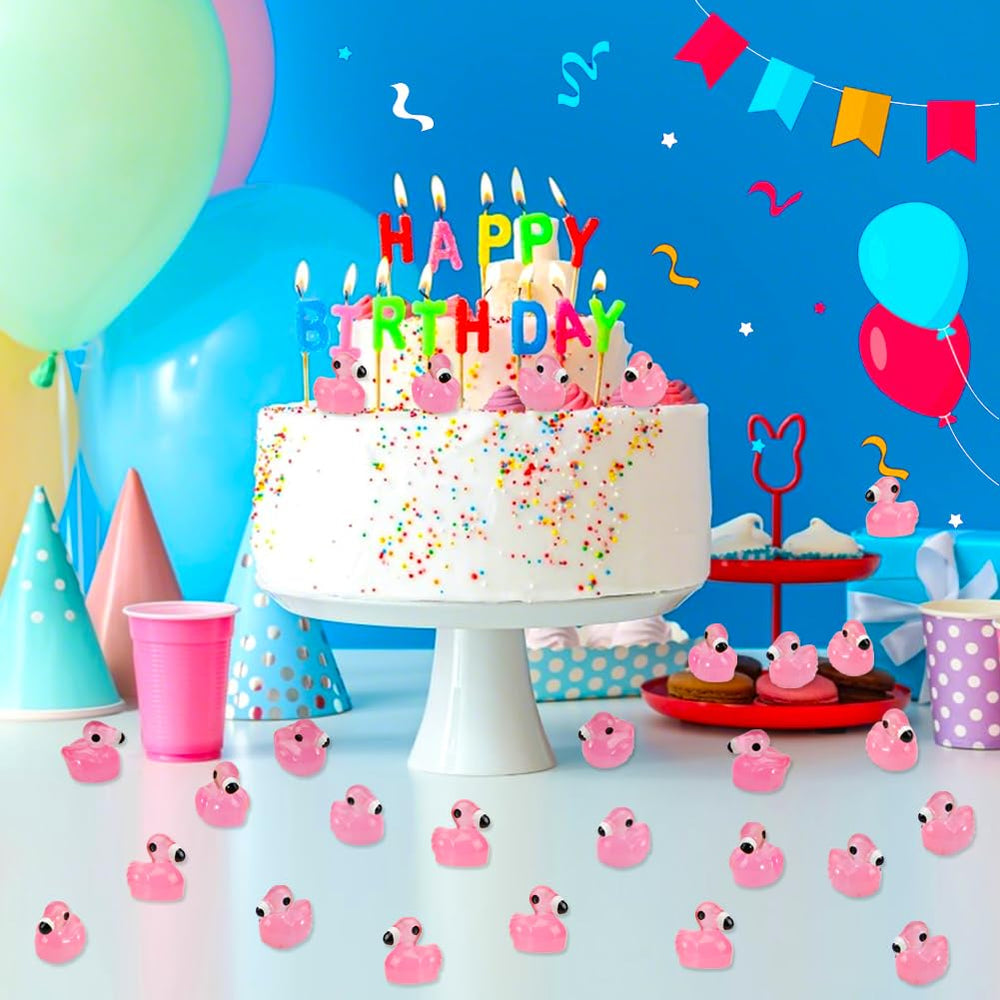 Touch Top pink flamingo ducks ideal as cake toppers and party favors