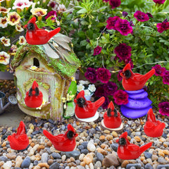 Touch Top resin cardinal accents for terrariums and table displays.