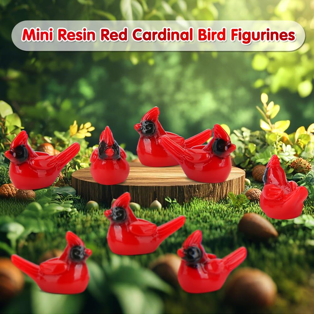 Touch Top resin cardinal for garden decor and micro landscapes.