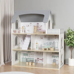 Touch Us Dream Playhouse exterior with balcony inviting imaginative play and cozy pretend adventures.