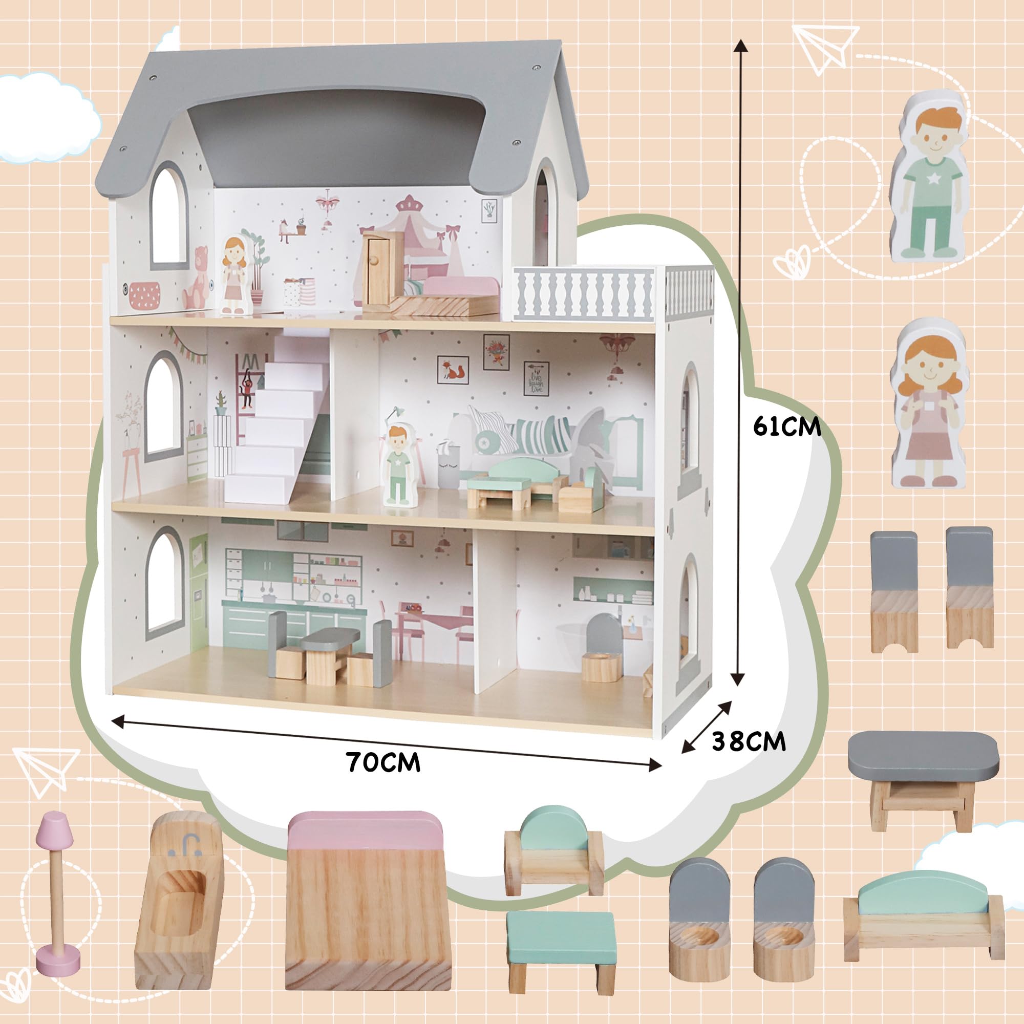 Touch Us Dream Playhouse living room furniture supports family scenes and social interaction.