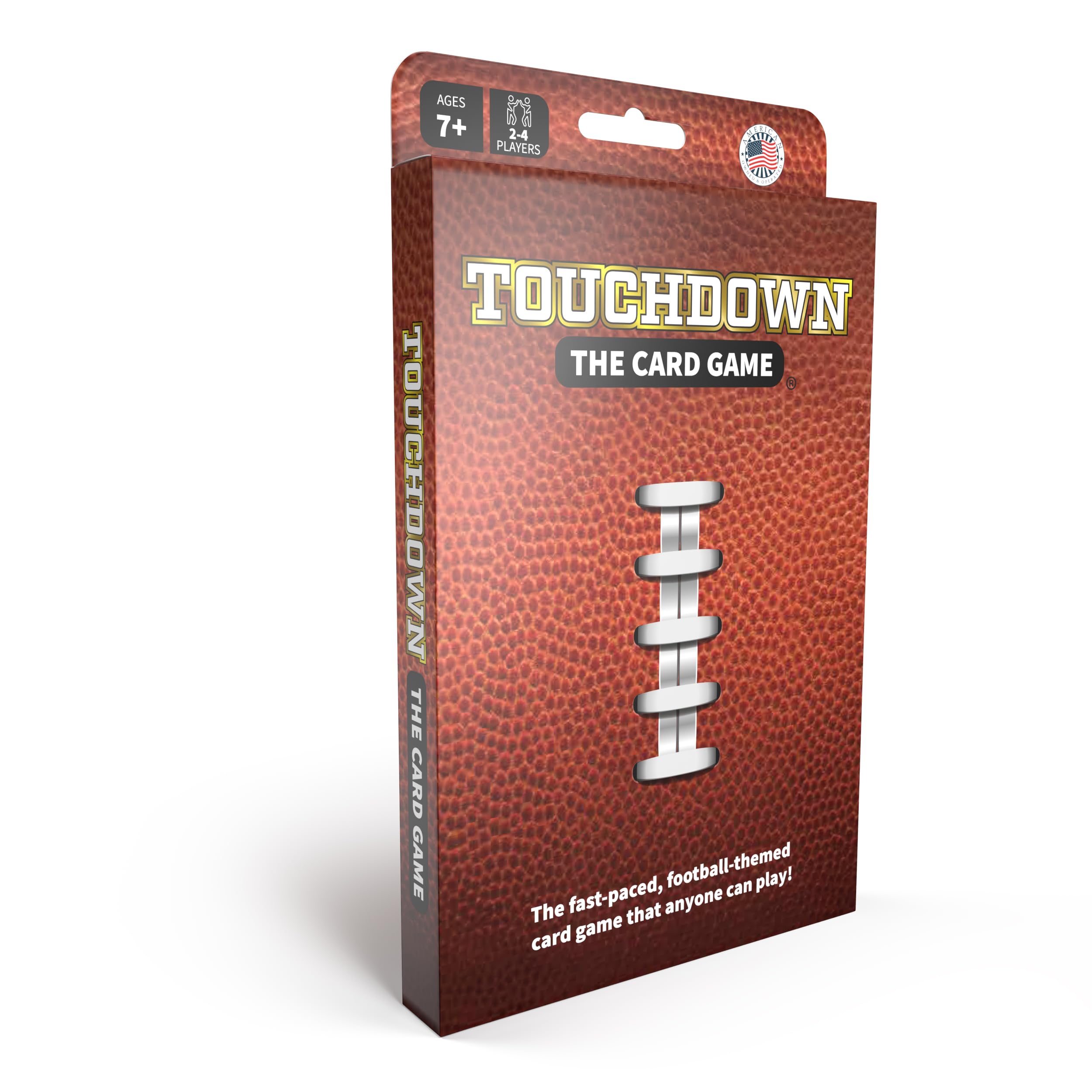 TOUCHDOWN The Card Game box front showing four team colors for family game night