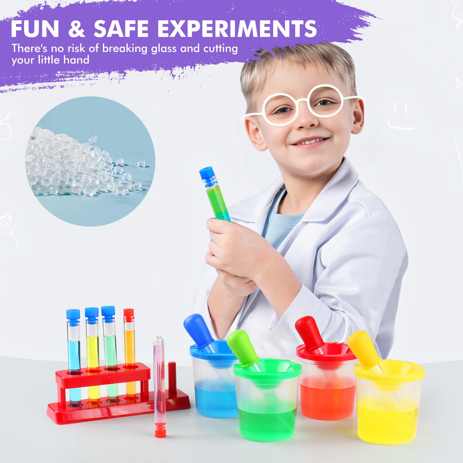 TOUHKAN Ergonomic Kid-Sized Lab Tubes fit small hands for comfortable play.