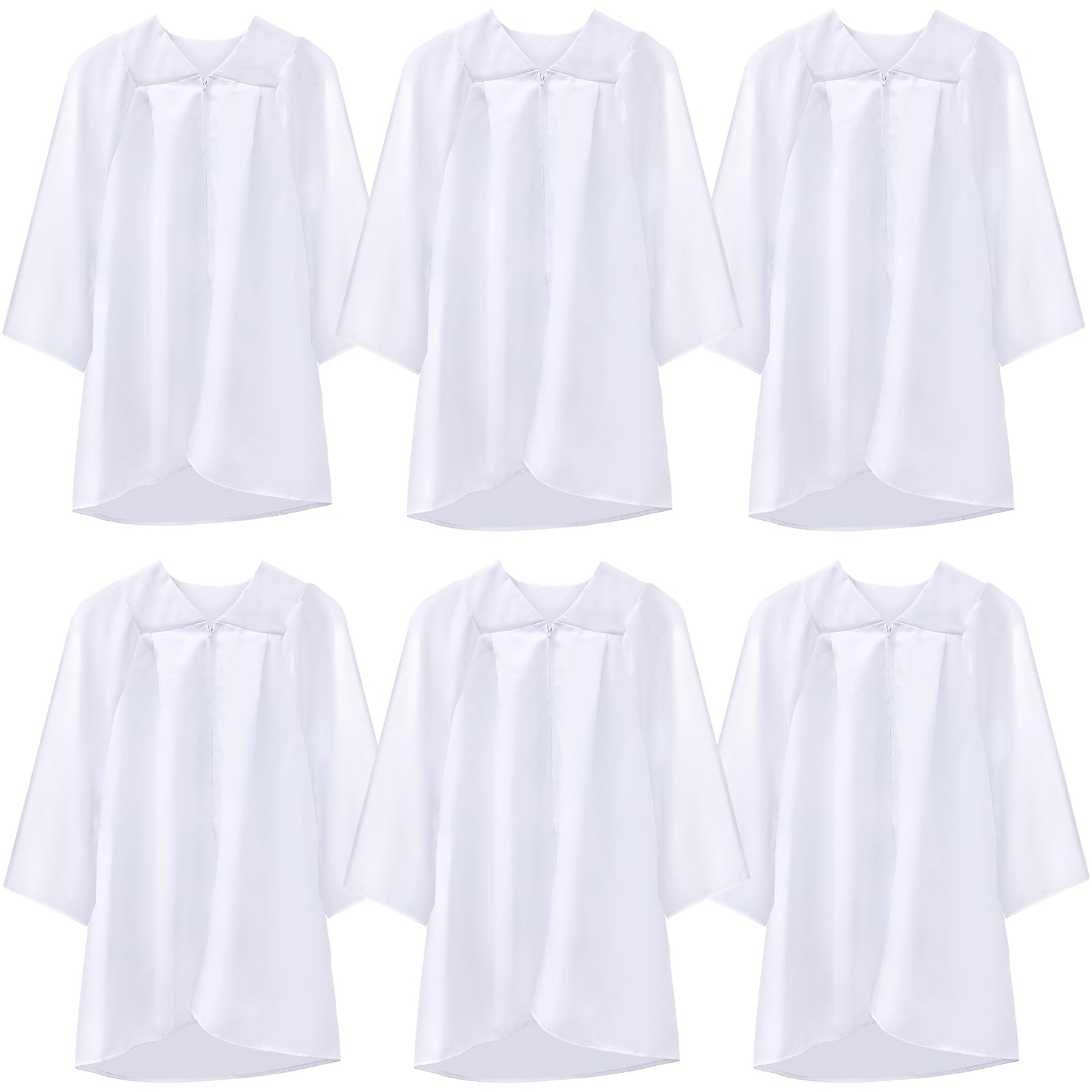 Toulite 6-piece matte white choir robes set for group performances.