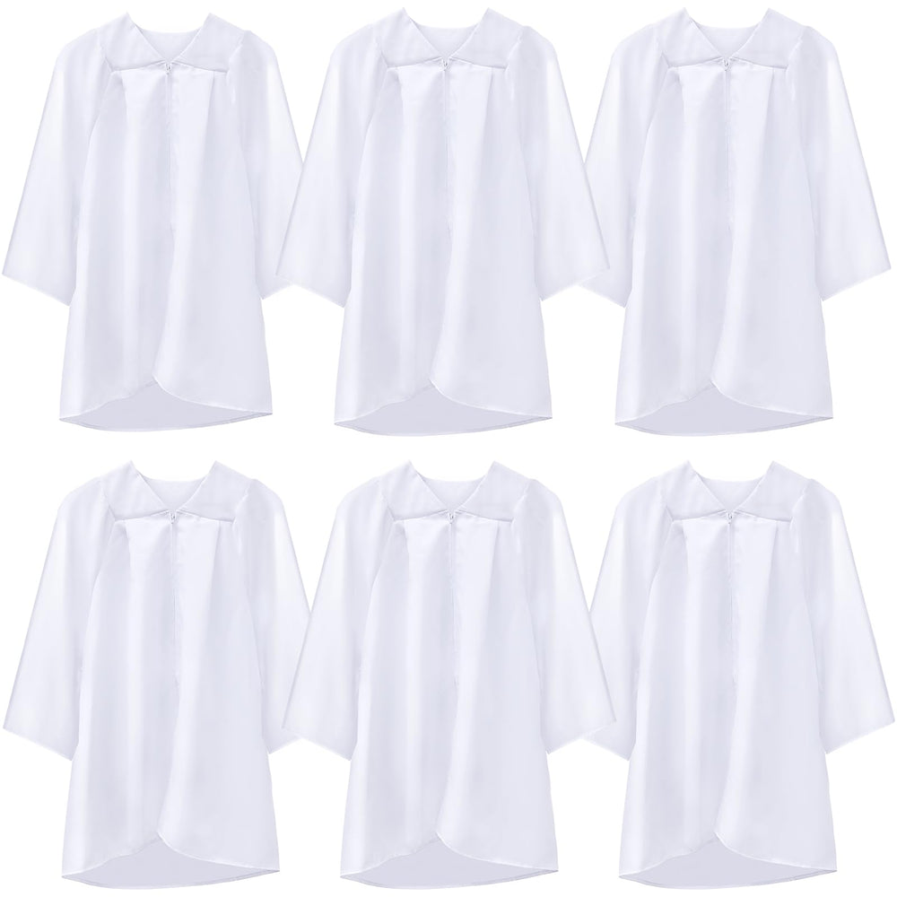 Toulite 6-piece matte white choir robes set for group performances.