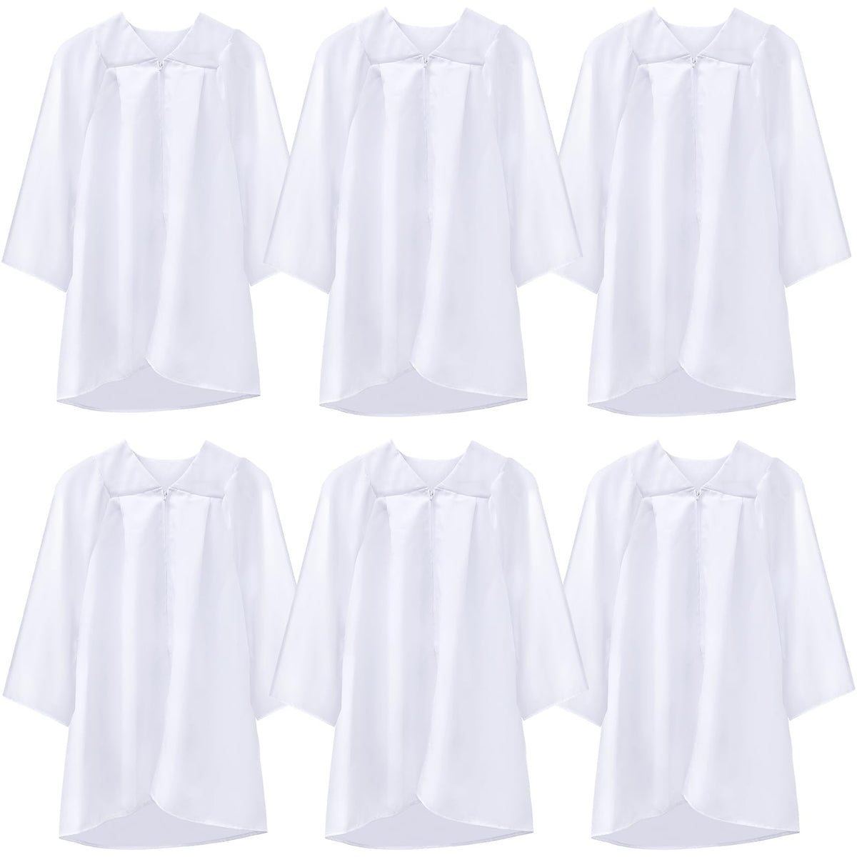 Toulite 6-piece matte white choir robes set for group performances.
