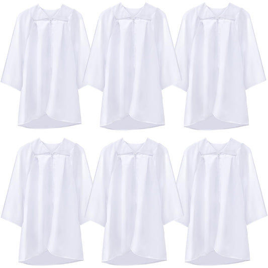Toulite 6-piece matte white choir robes set for group performances.