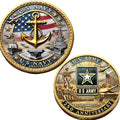 Touzanious 250th Anniversary Army Navy Coin Set front view for display and gifting