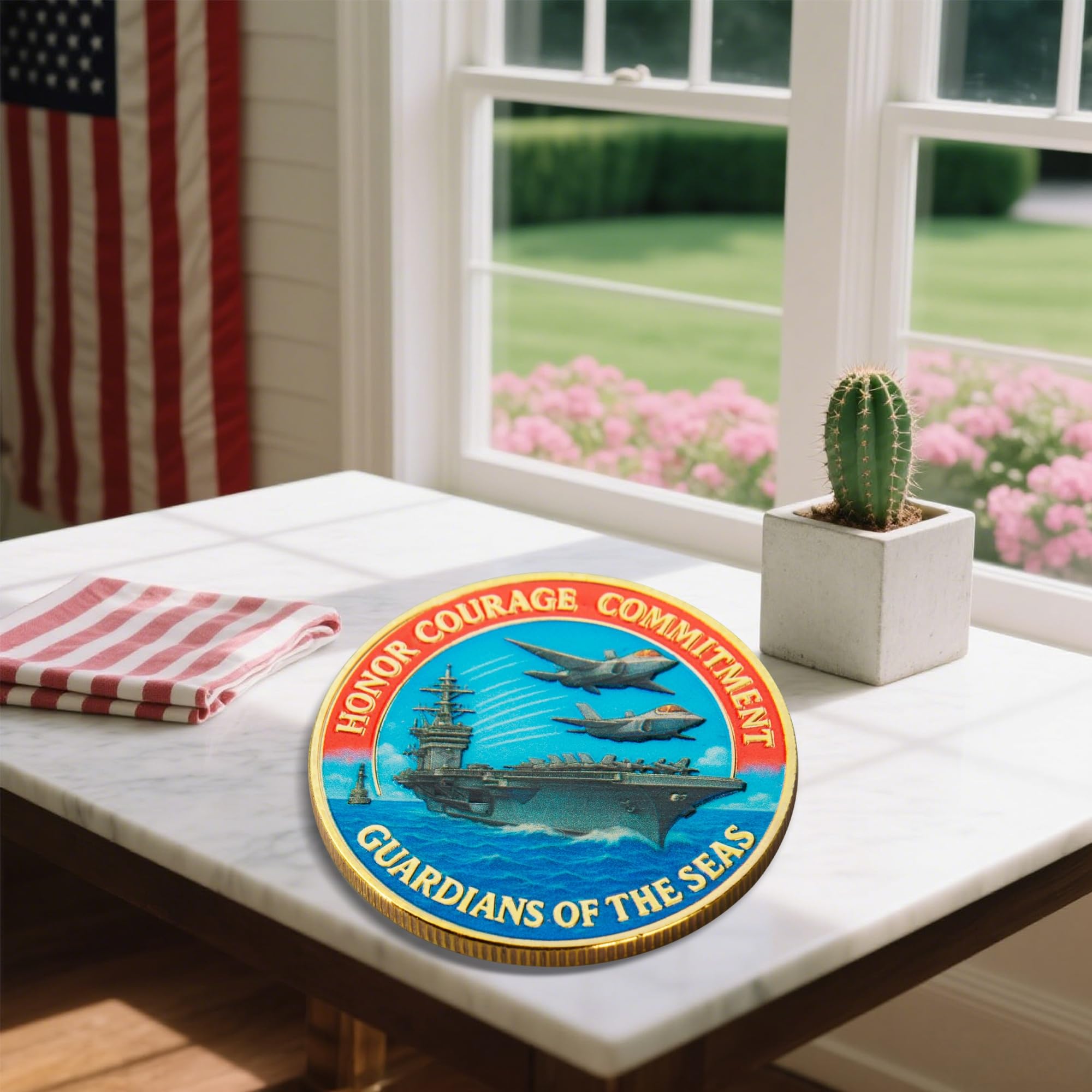Touzanious Navy coin display-case ready for showcase and daily appreciation.