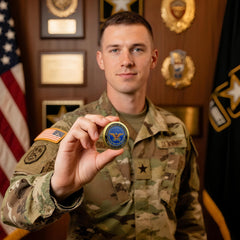 Touzanious Pentagon Challenge Coin 40mm size, a durable display piece.