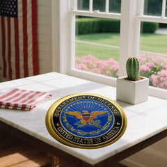 Touzanious DoD seal reverse with full color, perfect for patriotic displays.