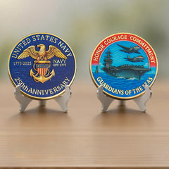 Touzanious USA Navy 250th back view shows emblem and eagle, great for gifting to veterans.