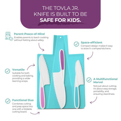 TOVLA JR easy-grip knife handles support small hands.
