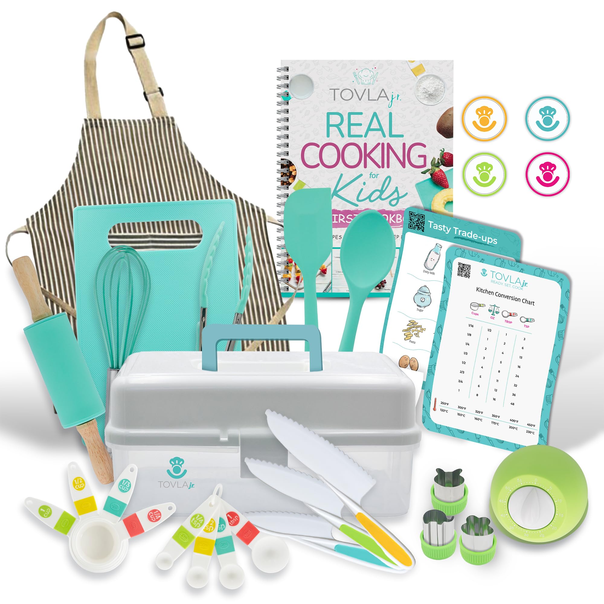 Tovla JR kids apron for clean, mess-free cooking experiences.