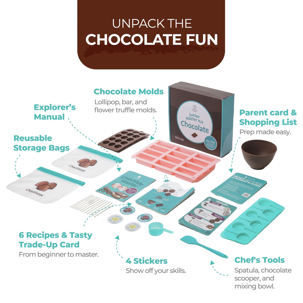 Tovla Jr Real Chocolate Kit chocolate bar mold easy, kid-friendly chocolatemaking activity