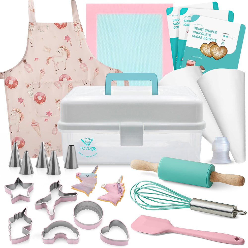 Tovla Jr unicorn baking set storage case keeps tools organized and ready